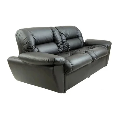 Sofa Visit with armrests, upholstery - leather Lux Black